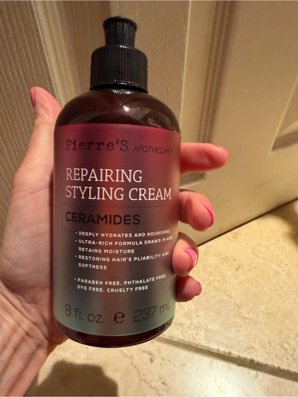 Pierre's Repairing Styling Cream with Ceramides — Pink Gradient Bottle